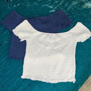 Two Smocked crop tops